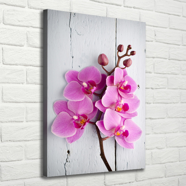 Cuadro moderno en lienzo resistente uv vertical Orquídea rosa