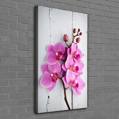 Cuadro moderno en lienzo resistente uv vertical Orquídea rosa