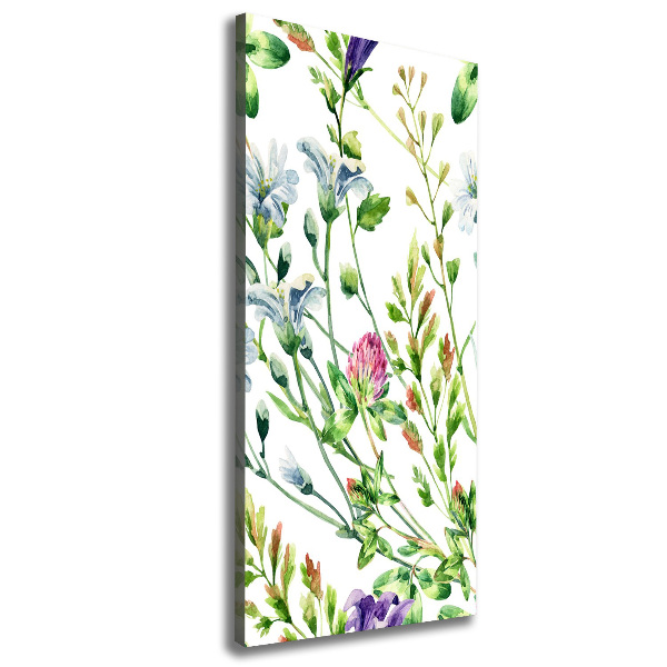Cuadro canvas decorativo para salón vertical Flores silvestres