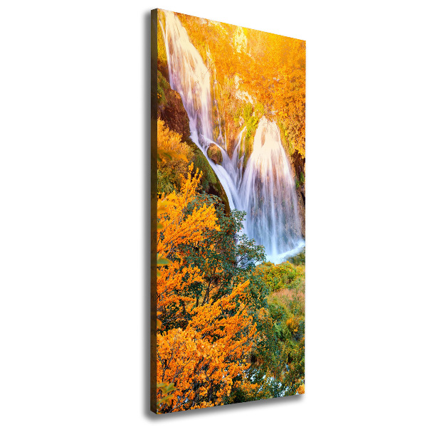 Cuadro canvas decorativo para salón vertical Cascada en otoño
