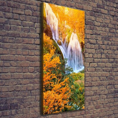 Cuadro canvas decorativo para salón vertical Cascada en otoño