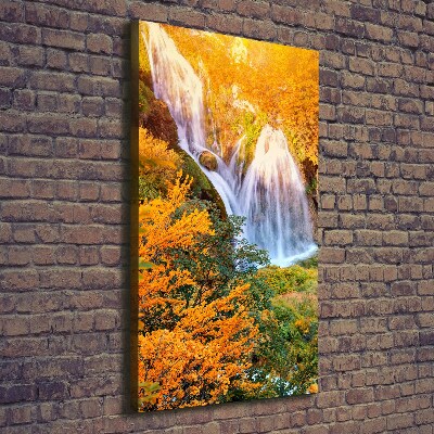 Cuadro canvas decorativo para salón vertical Cascada en otoño