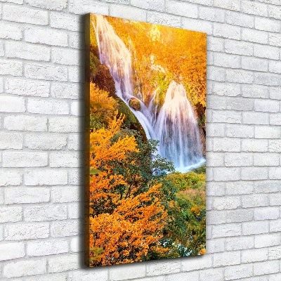 Cuadro canvas decorativo para salón vertical Cascada en otoño
