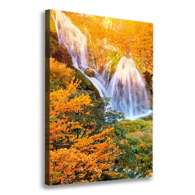 Cuadro canvas decorativo para salón vertical Cascada en otoño