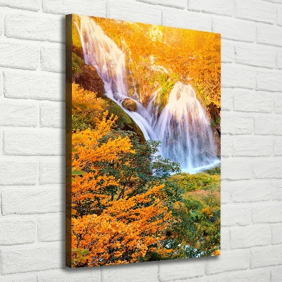 Cuadro canvas decorativo para salón vertical Cascada en otoño