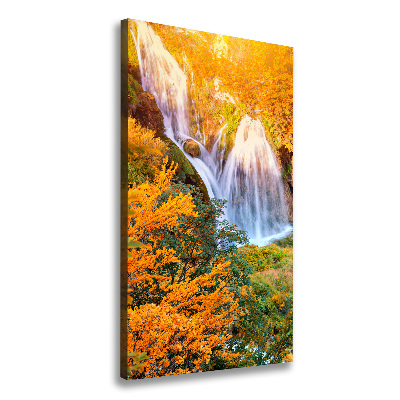 Cuadro canvas decorativo para salón vertical Cascada en otoño