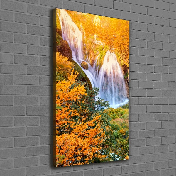 Cuadro canvas decorativo para salón vertical Cascada en otoño