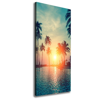 Cuadro moderno en lienzo resistente uv vertical Playa tropical
