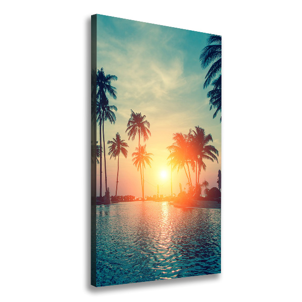 Cuadro moderno en lienzo resistente uv vertical Playa tropical
