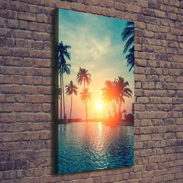 Cuadro moderno en lienzo resistente uv vertical Playa tropical