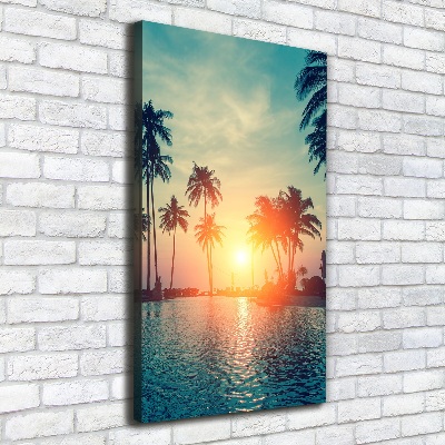 Cuadro moderno en lienzo resistente uv vertical Playa tropical