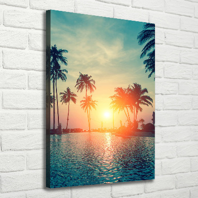 Cuadro moderno en lienzo resistente uv vertical Playa tropical