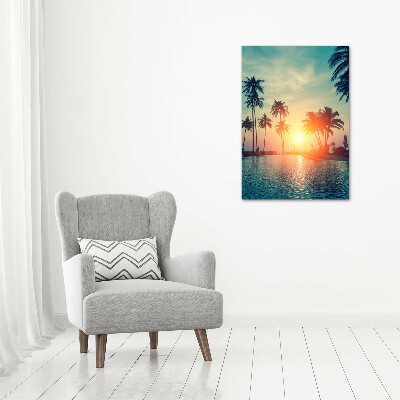 Cuadro moderno en lienzo resistente uv vertical Playa tropical