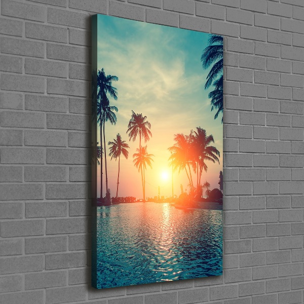 Cuadro moderno en lienzo resistente uv vertical Playa tropical