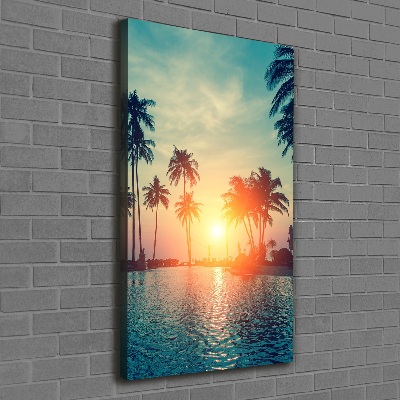 Cuadro moderno en lienzo resistente uv vertical Playa tropical