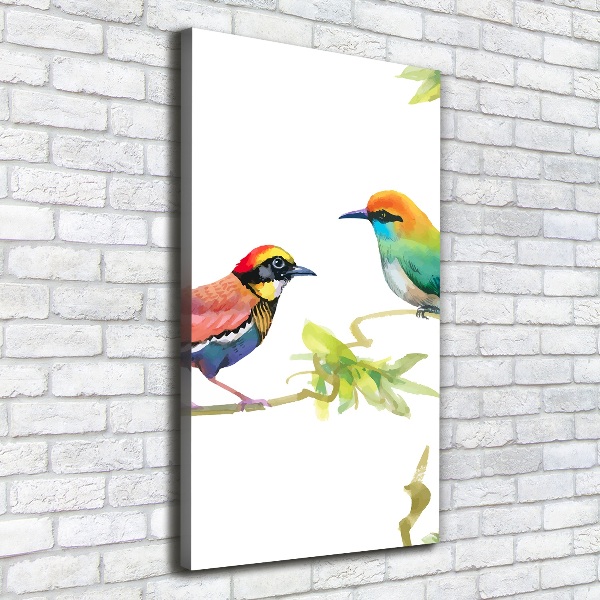Cuadro canvas decorativo para salón vertical Aves
