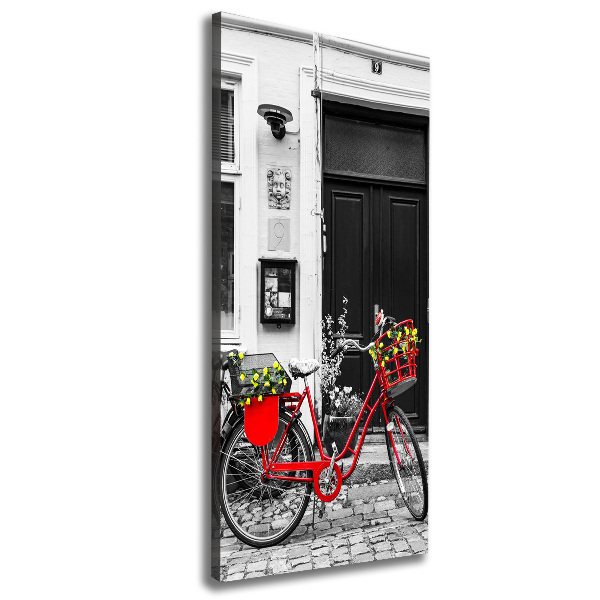 Cuadro canvas decorativo para salón vertical Bicicleta de ciudad