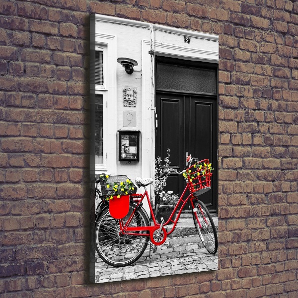 Cuadro canvas decorativo para salón vertical Bicicleta de ciudad