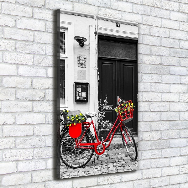 Cuadro canvas decorativo para salón vertical Bicicleta de ciudad