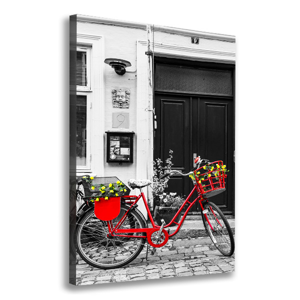 Cuadro canvas decorativo para salón vertical Bicicleta de ciudad