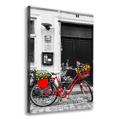 Cuadro canvas decorativo para salón vertical Bicicleta de ciudad