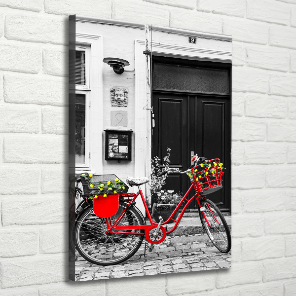 Cuadro canvas decorativo para salón vertical Bicicleta de ciudad