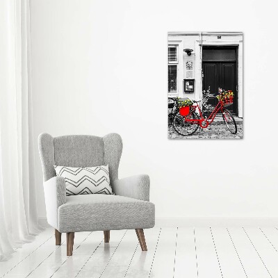 Cuadro canvas decorativo para salón vertical Bicicleta de ciudad