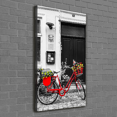 Cuadro canvas decorativo para salón vertical Bicicleta de ciudad