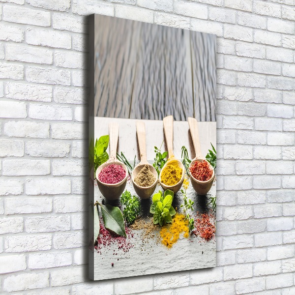 Cuadro canvas decorativo para salón vertical Especias