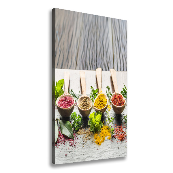 Cuadro canvas decorativo para salón vertical Especias