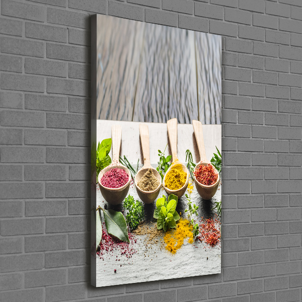 Cuadro canvas decorativo para salón vertical Especias