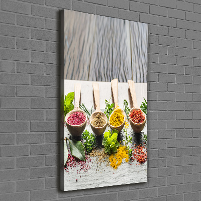 Cuadro canvas decorativo para salón vertical Especias