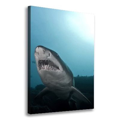 Cuadro canvas decorativo para salón vertical Gran tiburón