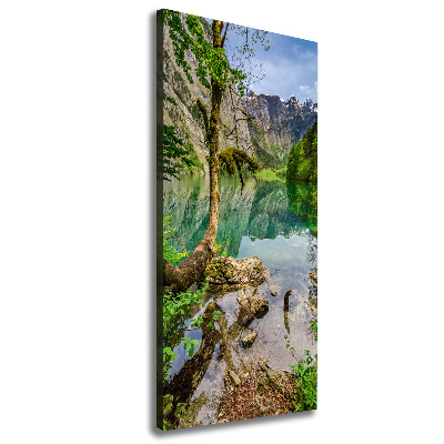 Fotografía en lienzo vertical Lago en las montañas