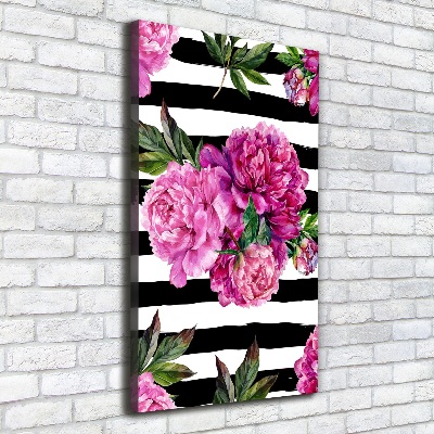 Impresión en lienzo vertical Peonías