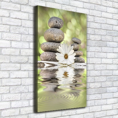 Impresión en lienzo vertical Piedras y flores