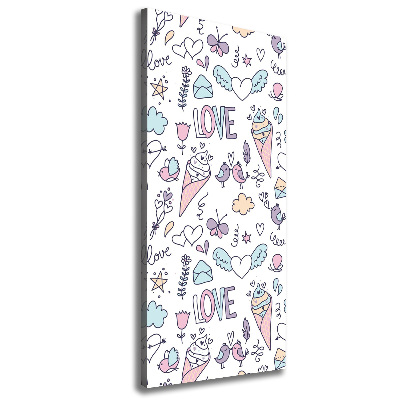 Impresión en lienzo vertical Patrón romántico