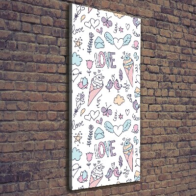 Impresión en lienzo vertical Patrón romántico