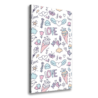 Impresión en lienzo vertical Patrón romántico