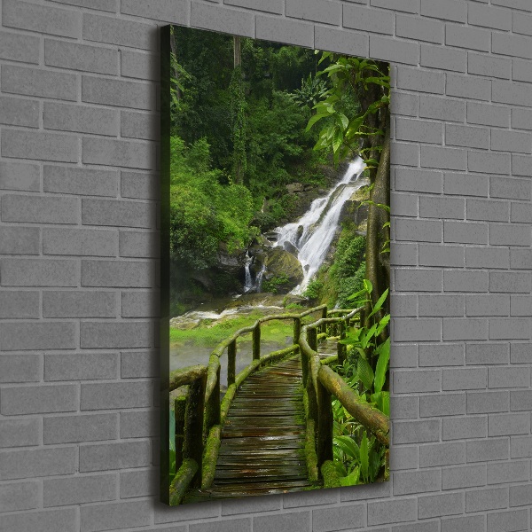 Cuadro moderno en lienzo resistente uv vertical Camino de la jungla