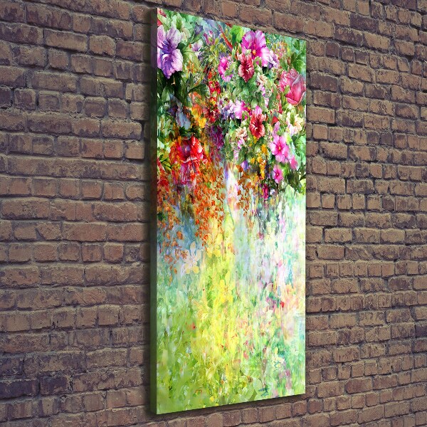 Fotografía en lienzo vertical flores de colores