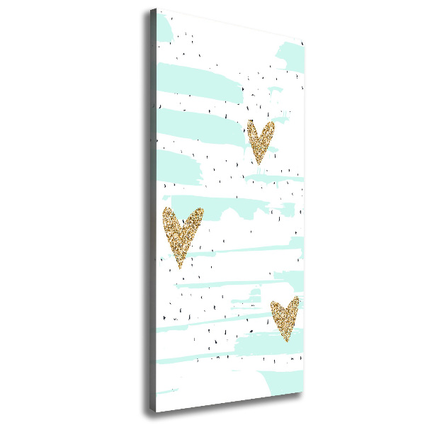 Cuadro canvas decorativo para salón vertical Corazones y manchas