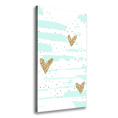 Cuadro canvas decorativo para salón vertical Corazones y manchas