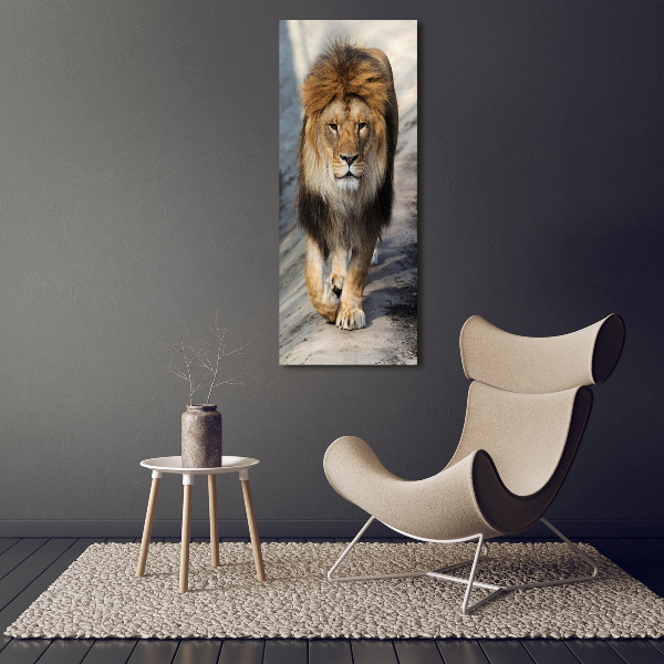 Cuadro canvas decorativo para salón vertical León