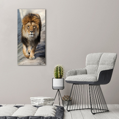 Cuadro canvas decorativo para salón vertical León