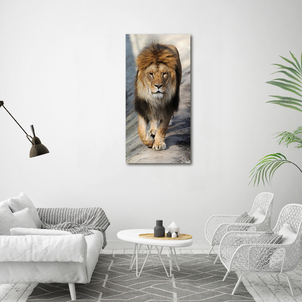 Cuadro canvas decorativo para salón vertical León