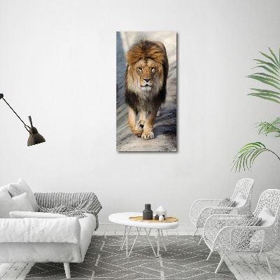 Cuadro canvas decorativo para salón vertical León