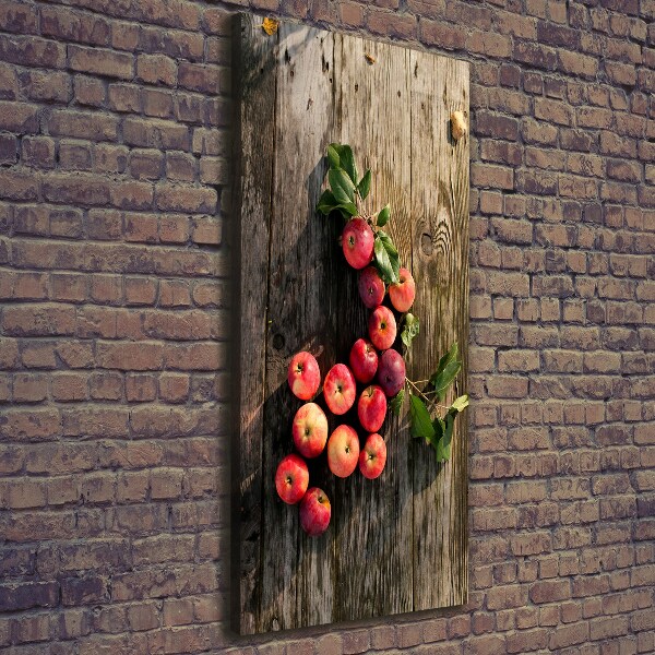 Cuadro moderno en lienzo resistente uv vertical Manzanas en la mesa