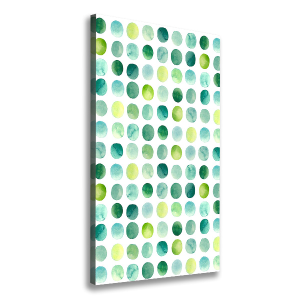 Cuadro canvas decorativo para salón vertical Puntos verdes