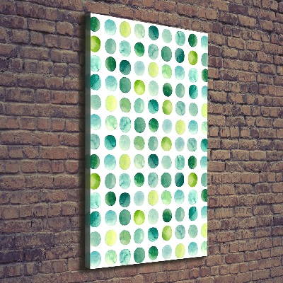 Cuadro canvas decorativo para salón vertical Puntos verdes